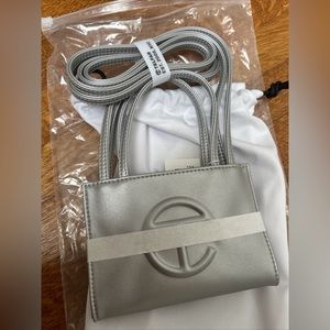 Nwt Telfar Small Silver Shopping Bag | 100% Authentic